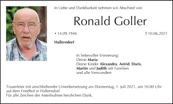 Anzeige von Ronald Goller von MGO