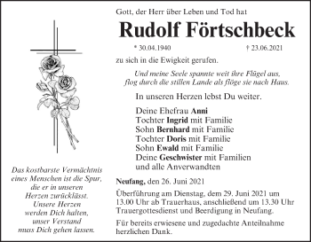 Anzeige von Rudolf Förtschbeck von MGO