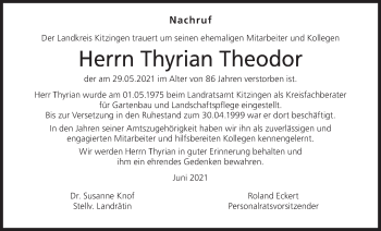 Anzeige von Thyrian Theodor von MGO