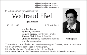 Anzeige von Waltraud Eßel von MGO