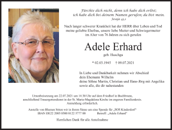 Anzeige von Adele Erhard von MGO
