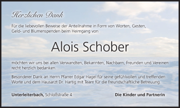 Anzeige von Alois Schober von MGO