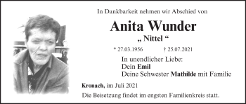 Anzeige von Anita Wunder von MGO