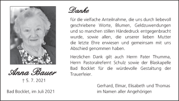 Anzeige von Anna Bauer von MGO