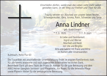 Anzeige von Anna Lindner von MGO