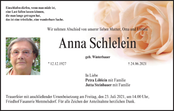 Anzeige von Anna Schlelein von MGO
