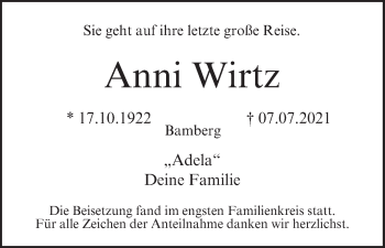 Anzeige von Anni Wirtz von MGO
