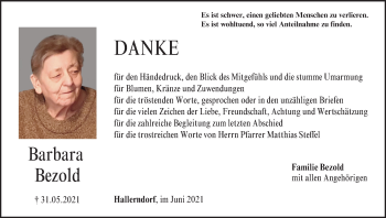 Anzeige von Barbara Bezold von MGO