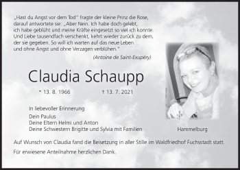 Anzeige von Claudia Schau von MGO