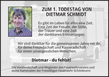 Anzeige von Dietmar Schmidt von MGO