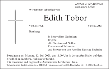 Anzeige von Edith Tobor von MGO