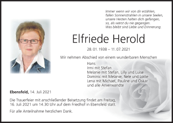 Anzeige von Elfriede Herold von MGO