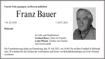 Anzeige von Franz Bauer von MGO