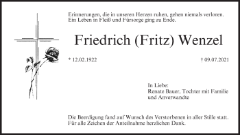 Anzeige von Friedrich Wenzel von MGO