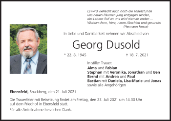 Anzeige von Georg Dusold von MGO