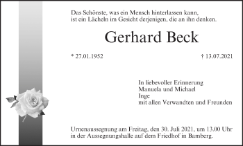Anzeige von Gerhard Beck von MGO