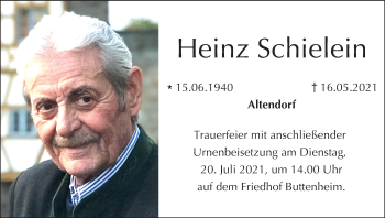 Anzeige von Heinz Schielein von MGO
