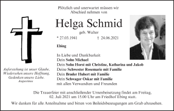 Anzeige von Helga Schmid von MGO