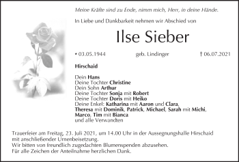 Anzeige von Ilse Sieber von MGO