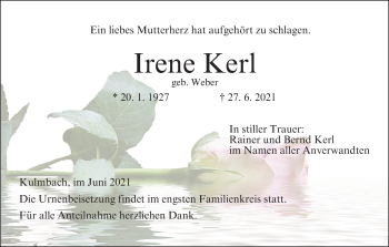 Anzeige von Irene Kerl von MGO