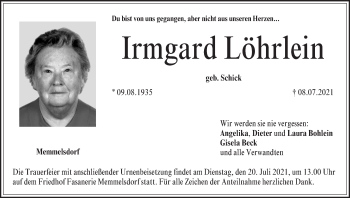 Anzeige von Ir mgard Löhrlein von MGO
