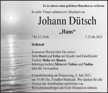 Anzeige von Johann Dütsch von MGO