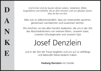 Anzeige von Josef Denzlein von MGO