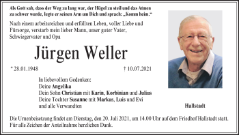 Anzeige von Jürgen Weller von MGO