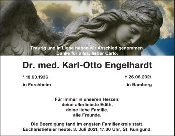 Anzeige von Karl-Otto Engelhardt von MGO