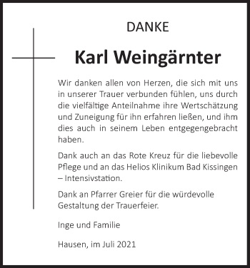 Anzeige von Karl Weingärnter von MGO