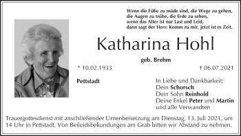 Anzeige von Katharina Hohl von MGO