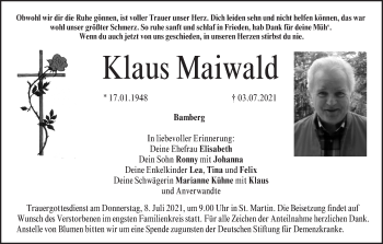 Anzeige von Klaus Maiwald von MGO