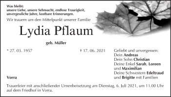 Anzeige von Lydia Pflaum von MGO