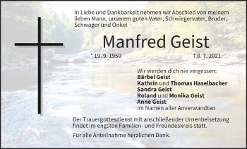 Anzeige von Manfred Geist von MGO
