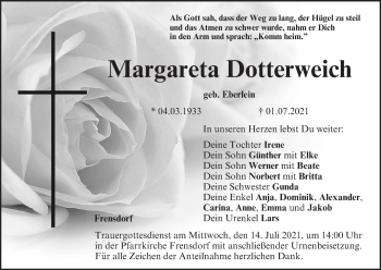 Anzeige von Margareta Dotterweich von MGO