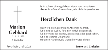 Anzeige von Marion Gebhard von MGO