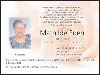 Anzeige von Mathilde Eden von MGO