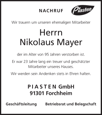 Anzeige von Nikolaus Mayer von MGO