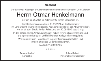Anzeige von Otmar Henkelmann von MGO