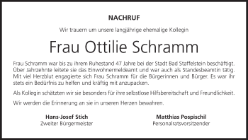 Anzeige von Ottilie Schramm von MGO