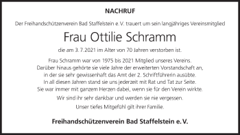 Anzeige von Ottilie Schramm von MGO