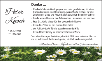 Anzeige von Peter Knoch von MGO
