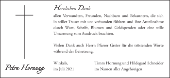 Anzeige von Petra Hornung von MGO