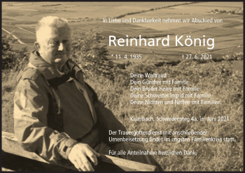 Anzeige von Reinhard König von MGO