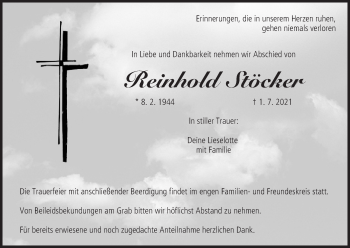 Anzeige von Reinhold Stöcker von MGO
