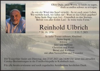 Anzeige von Reinhold Ulbrich von MGO