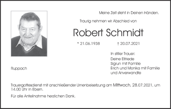 Anzeige von Robert Schmidt von MGO