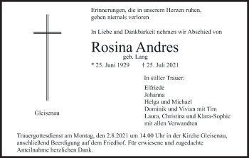 Anzeige von Rosina Andres von MGO