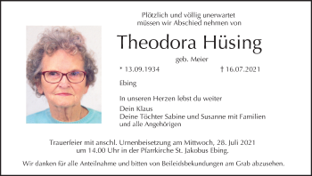Anzeige von Theodora Hüsing von MGO