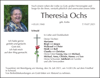 Anzeige von Theresia Ochs von MGO
